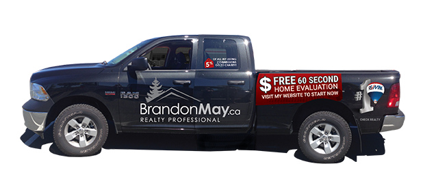 Vehicle decal design for Brandon May Realty Professional Campbell River