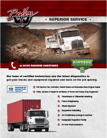 Brochure design for Bailey Western Star by Vancouver Island Designs