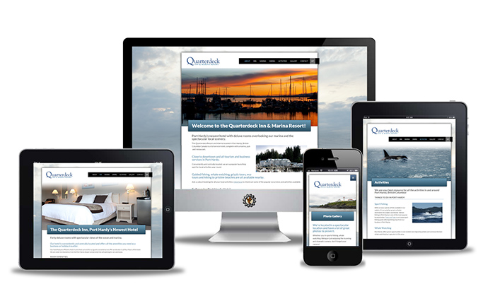Quarterdeck Port Hardy website design by Vancouver Island Designs