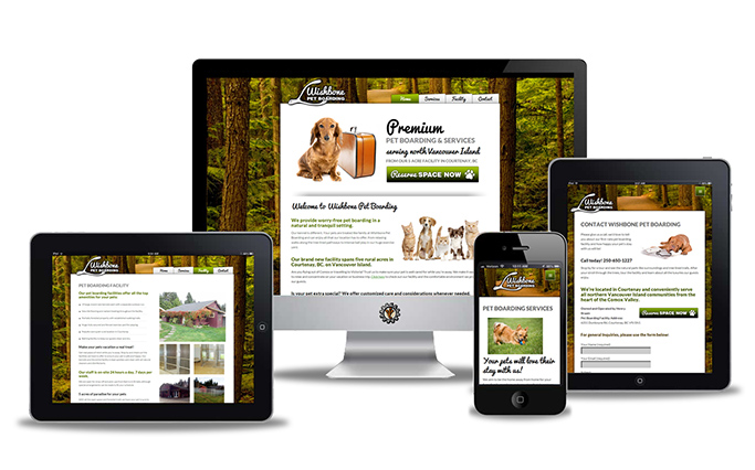 Wishbone Pet Boarding website design by Vancouver Island Designs