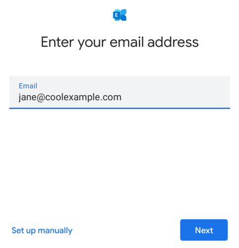 Enter your Microsoft 365 email address and tap Next.