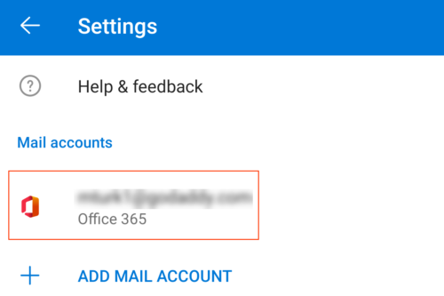 Your Microsoft 365 account now shows in Settings. Go to your Inbox to check your email.